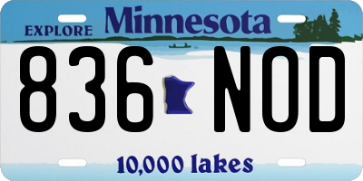 MN license plate 836NOD