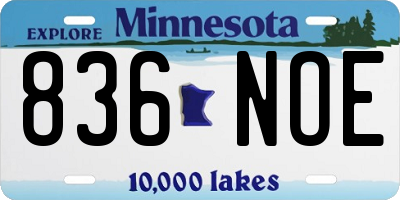 MN license plate 836NOE