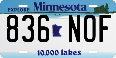 MN license plate 836NOF