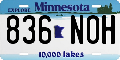 MN license plate 836NOH