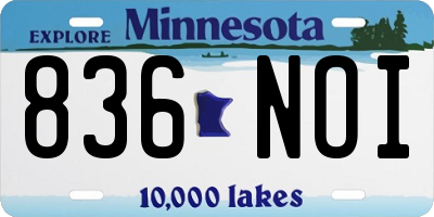 MN license plate 836NOI