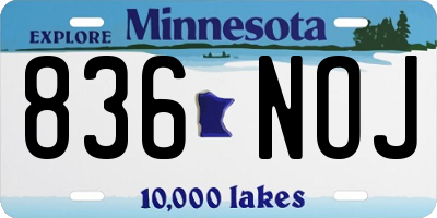 MN license plate 836NOJ