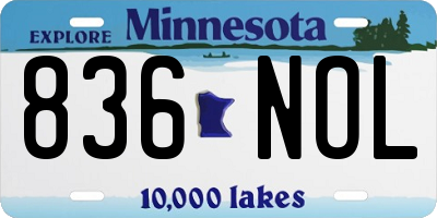 MN license plate 836NOL