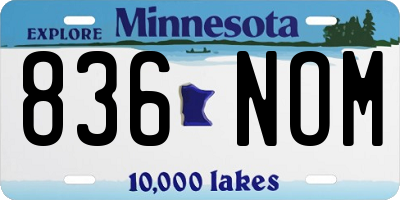 MN license plate 836NOM