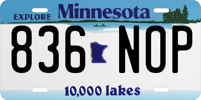MN license plate 836NOP