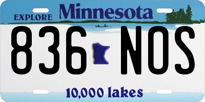 MN license plate 836NOS