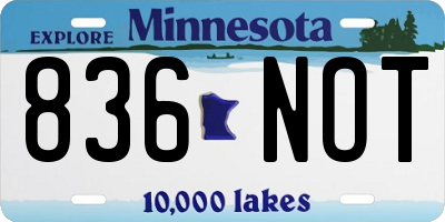 MN license plate 836NOT
