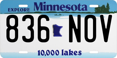 MN license plate 836NOV