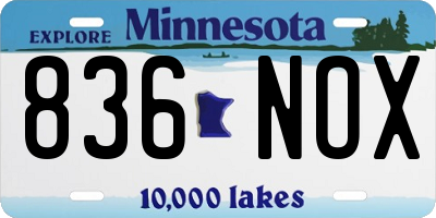 MN license plate 836NOX