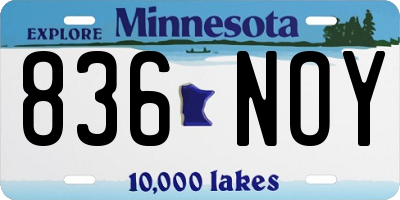 MN license plate 836NOY