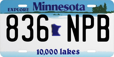 MN license plate 836NPB