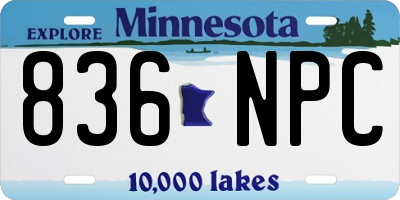 MN license plate 836NPC