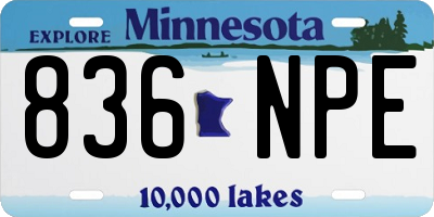 MN license plate 836NPE