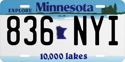 MN license plate 836NYI