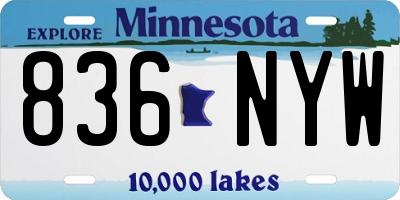 MN license plate 836NYW