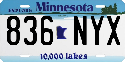 MN license plate 836NYX