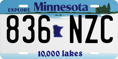 MN license plate 836NZC