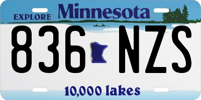 MN license plate 836NZS