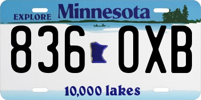 MN license plate 836OXB