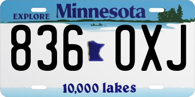 MN license plate 836OXJ