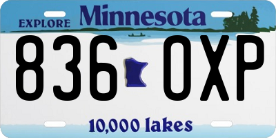 MN license plate 836OXP
