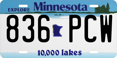 MN license plate 836PCW