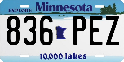 MN license plate 836PEZ