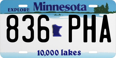 MN license plate 836PHA