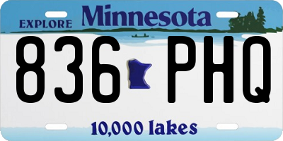 MN license plate 836PHQ
