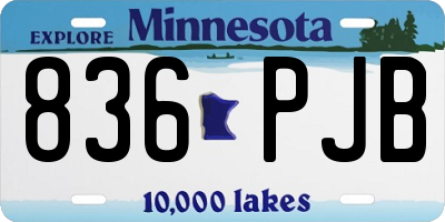 MN license plate 836PJB