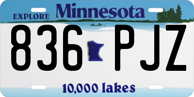 MN license plate 836PJZ