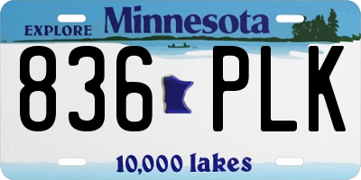 MN license plate 836PLK