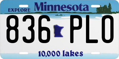 MN license plate 836PLO