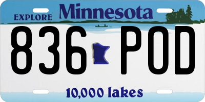 MN license plate 836POD