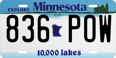 MN license plate 836POW