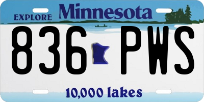 MN license plate 836PWS