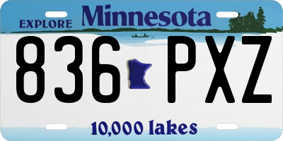 MN license plate 836PXZ