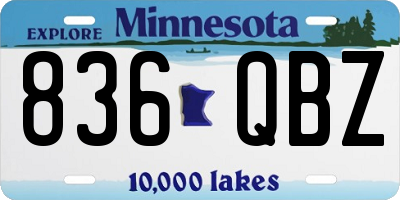 MN license plate 836QBZ