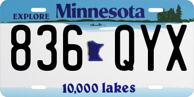 MN license plate 836QYX