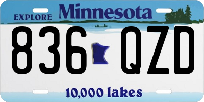 MN license plate 836QZD