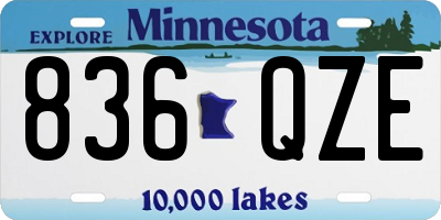 MN license plate 836QZE