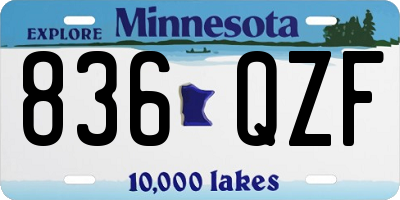 MN license plate 836QZF