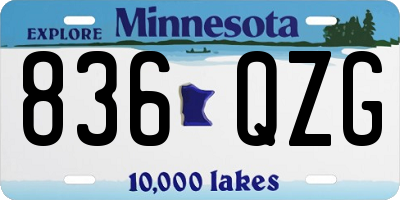 MN license plate 836QZG