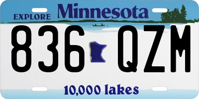 MN license plate 836QZM