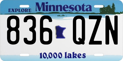 MN license plate 836QZN