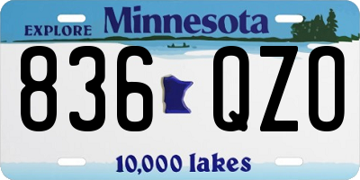 MN license plate 836QZO