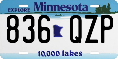 MN license plate 836QZP