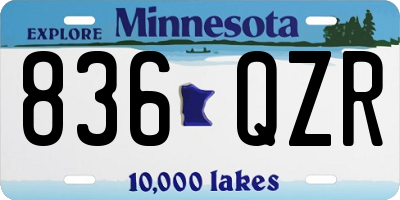 MN license plate 836QZR