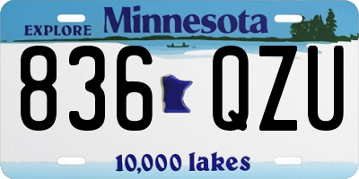 MN license plate 836QZU