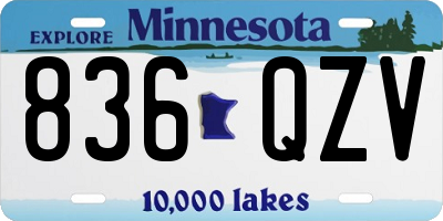 MN license plate 836QZV